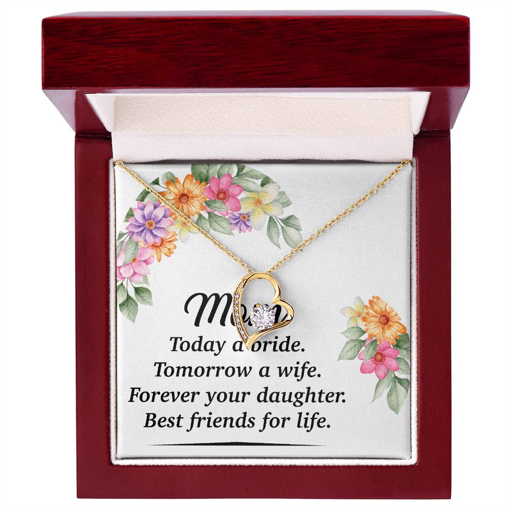 Mom Bestfriend For Life Forever Necklace w Message Card-Express Your Love Gifts