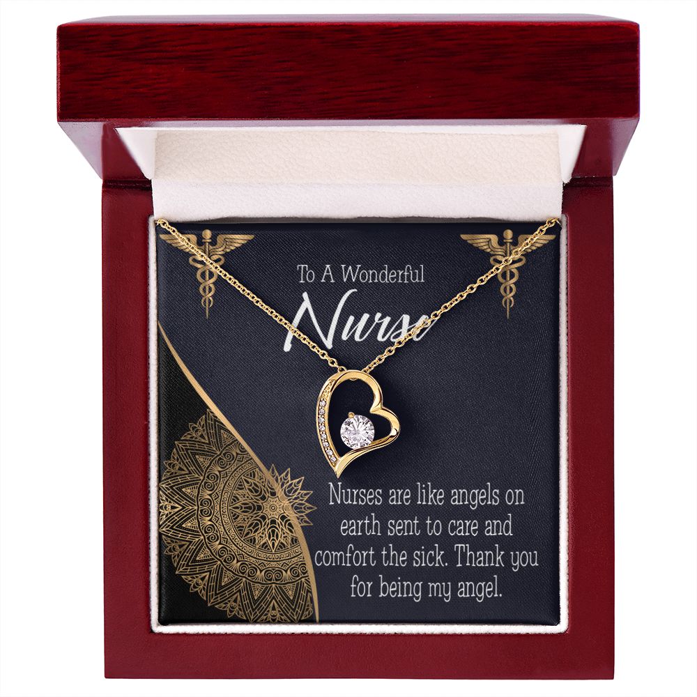 Nurses are Like Angels Forever Necklace w Message Card-Express Your Love Gifts