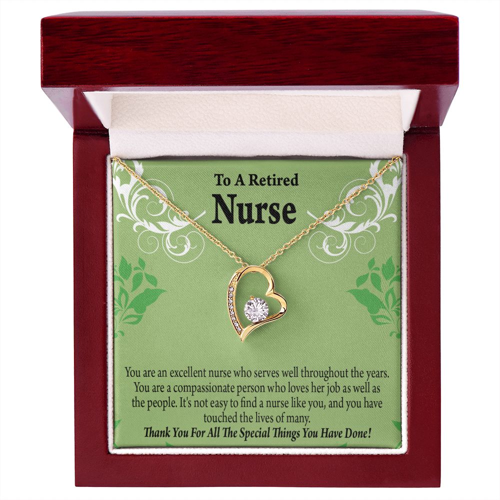 Retired Nurse Thank You Forever Necklace w Message Card-Express Your Love Gifts