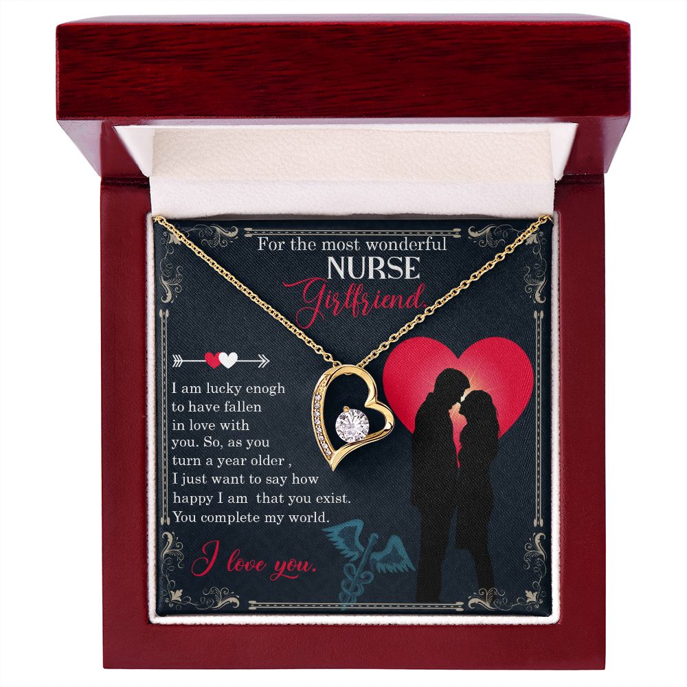 For the most wonderful nurse girlfriend Forever Necklace w Message Card-Express Your Love Gifts