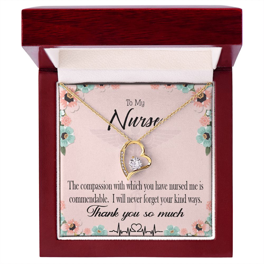 Commendable Nurse Forever Necklace w Message Card-Express Your Love Gifts