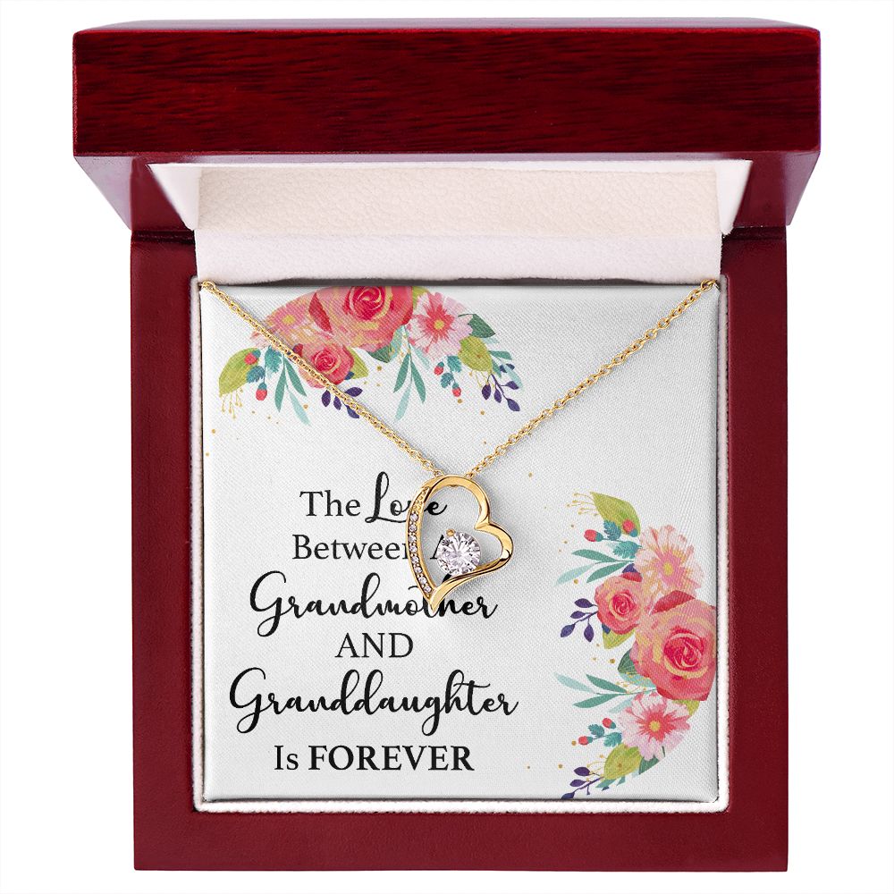 The Love Between a Grandmother and Granddaughter Forever Necklace w Message Card-Express Your Love Gifts