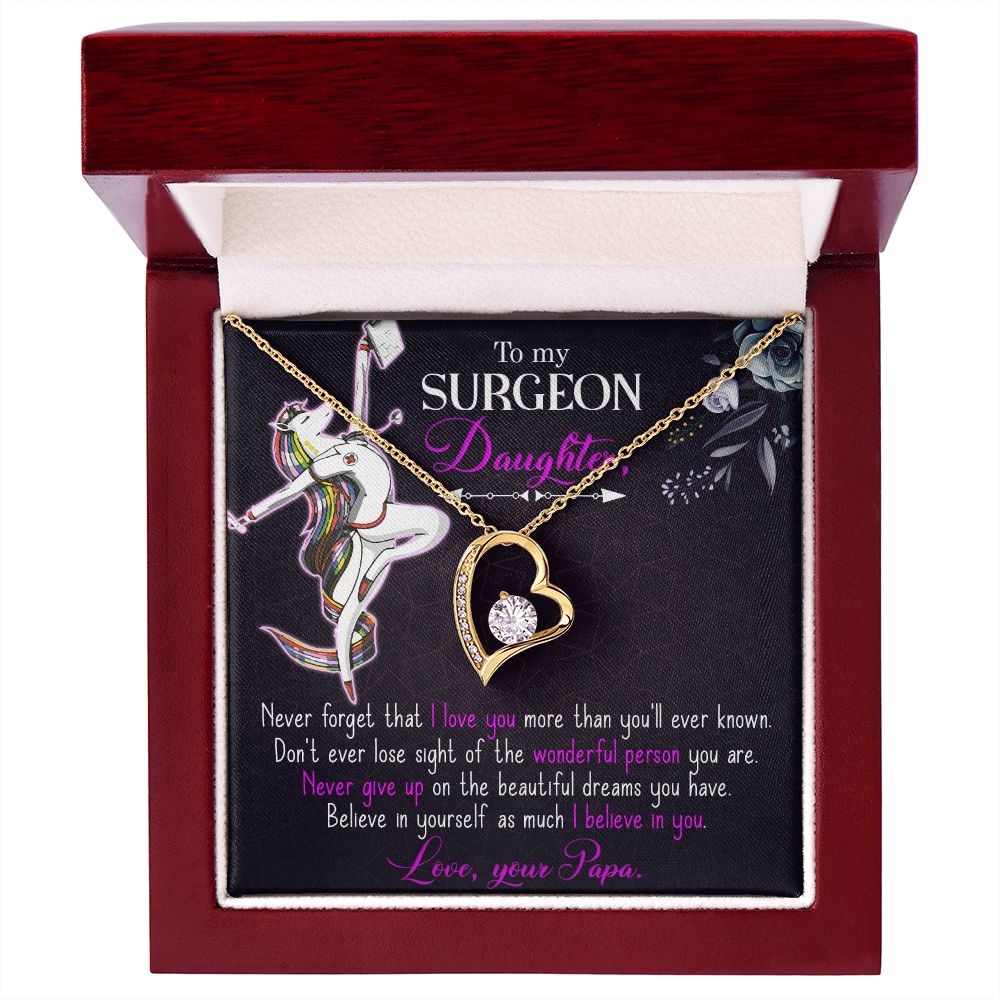 To my Surgeon Daughter Forever Necklace w Message Card-Express Your Love Gifts