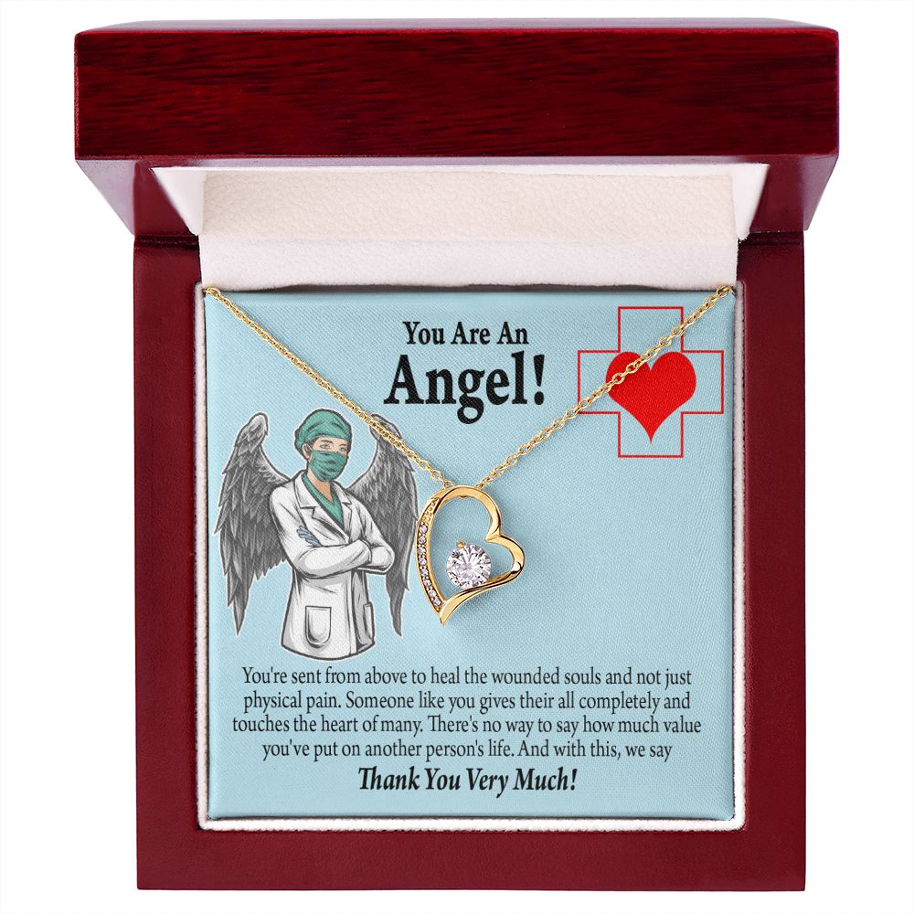 You Are an Angel Nurse Forever Necklace w Message Card-Express Your Love Gifts