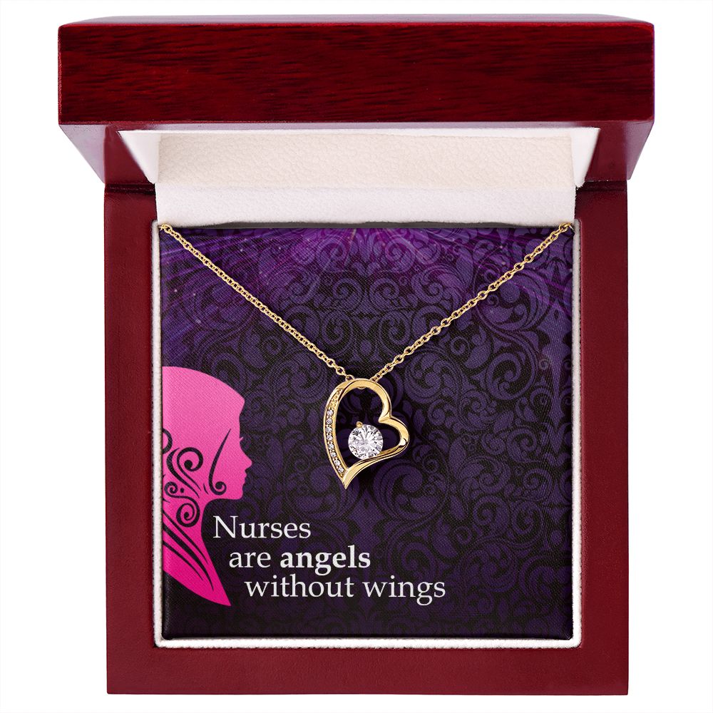 Nurses are Angels Forever Necklace w Message Card-Express Your Love Gifts
