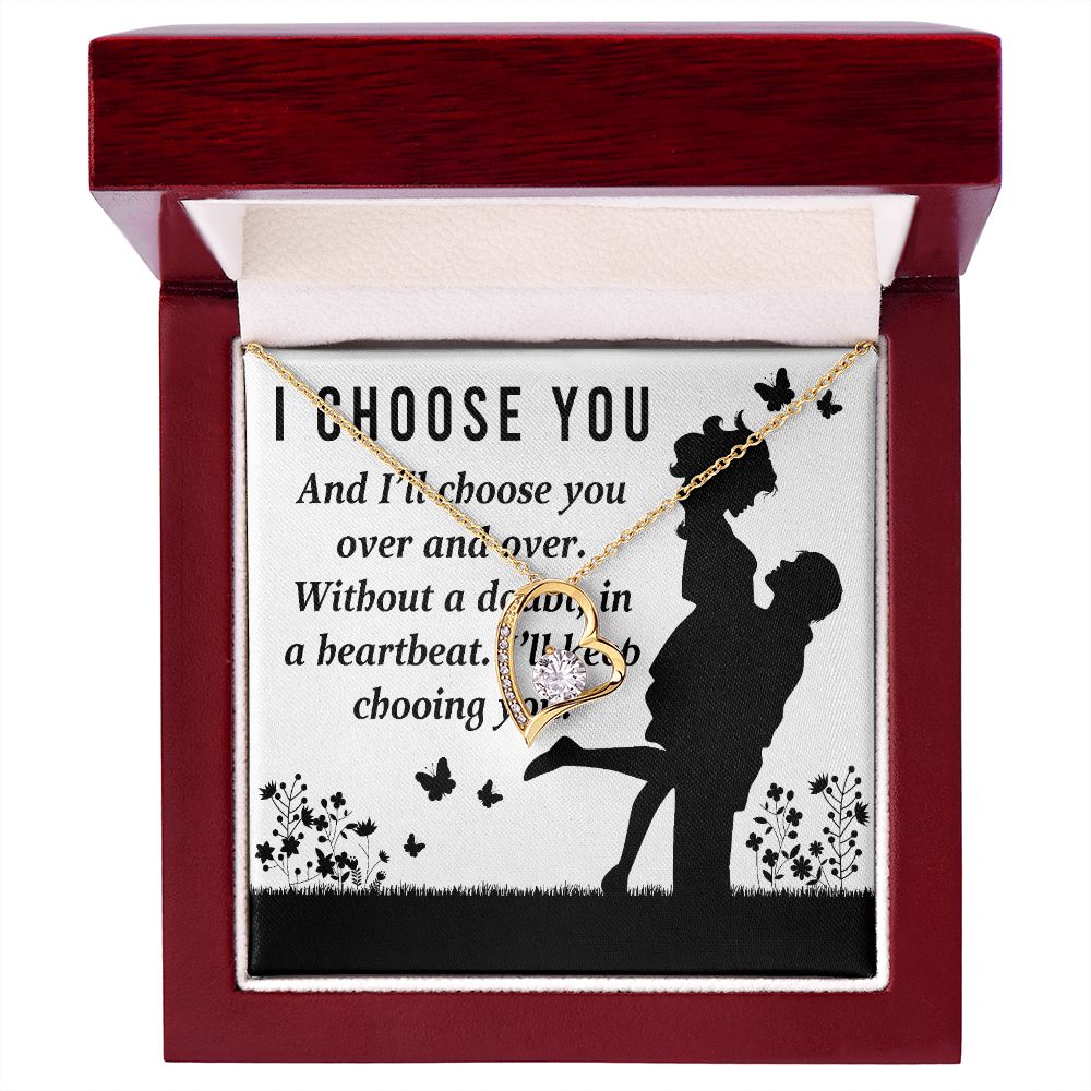 I Choose You Forever Necklace w Message Card-Express Your Love Gifts