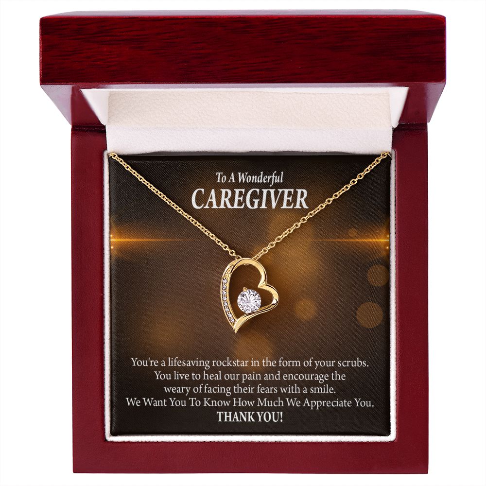 Rockstar Caregiver Forever Necklace w Message Card-Express Your Love Gifts