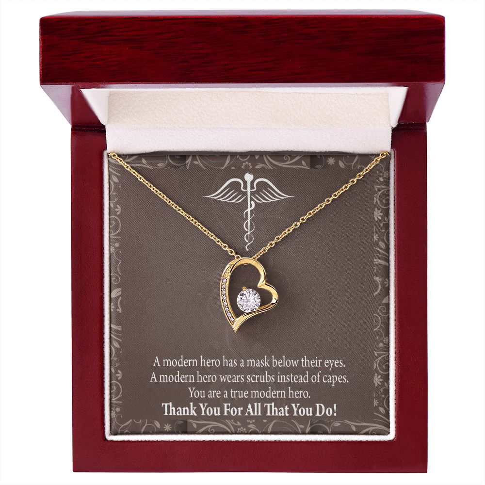 Medical Hero Appreciation Forever Necklace w Message Card-Express Your Love Gifts