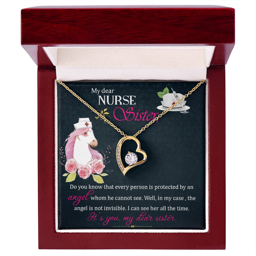 My Dear Nurse Sister Forever Necklace w Message Card-Express Your Love Gifts