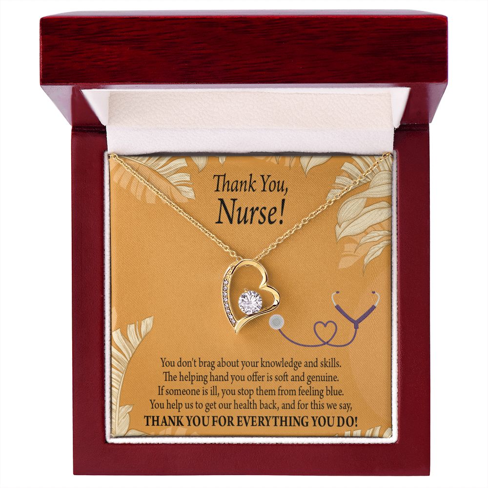 Thank You Nurse Gift Forever Necklace w Message Card-Express Your Love Gifts