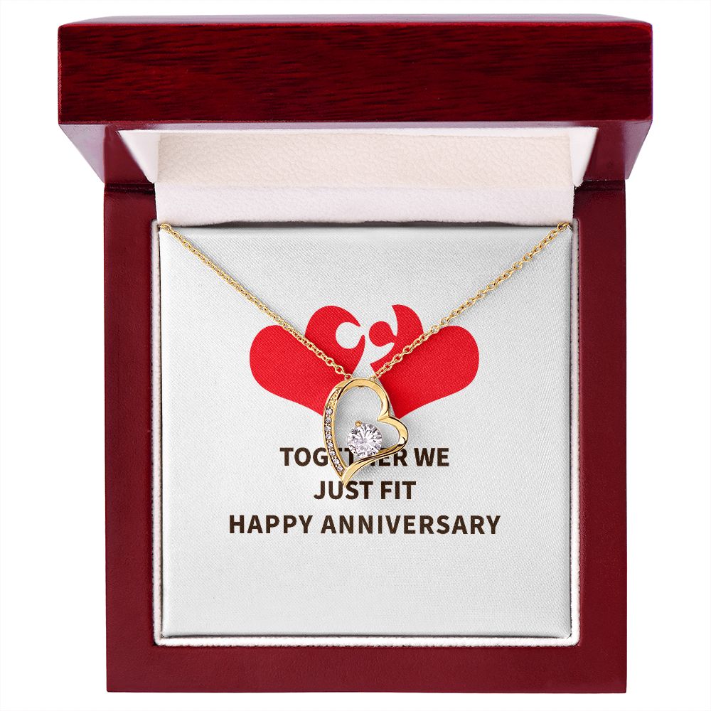 Together We Just Fit Forever Necklace w Message Card-Express Your Love Gifts
