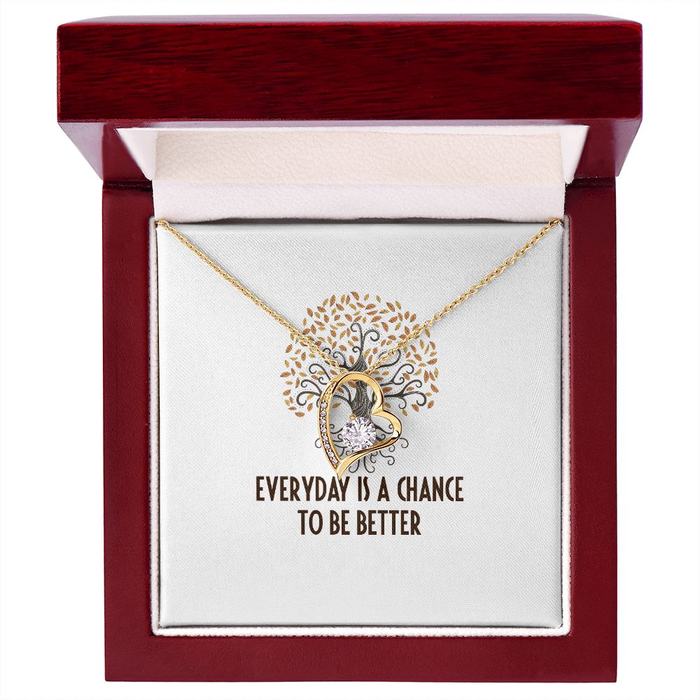 Everyday is a Chance Forever Necklace w Message Card-Express Your Love Gifts