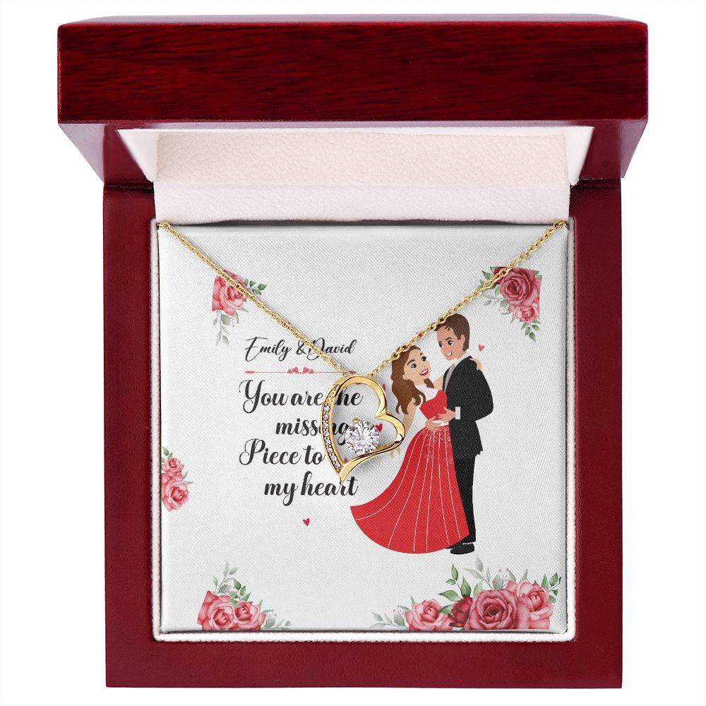 You Are The Missing Piece to My Heart Forever Necklace w Message Card-Express Your Love Gifts