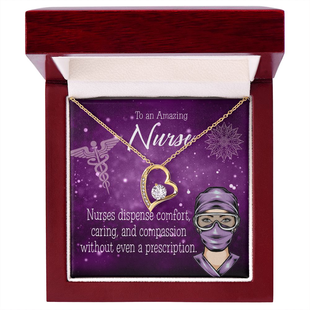 Nurse RN Caduceus Forever Necklace w Message Card-Express Your Love Gifts