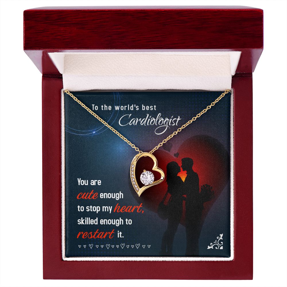 Cute Enough to Stop Forever Necklace w Message Card-Express Your Love Gifts