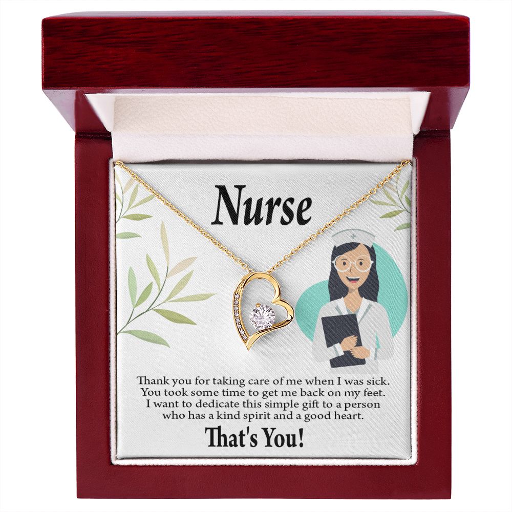 Simple Thank You Nurse Forever Necklace w Message Card-Express Your Love Gifts