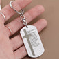 Lord's Prayer Russian Engraved Dog Tag Bible Keychain Stainless Steel or 18k Gold-Express Your Love Gifts