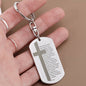 Lord's Prayer French Notre Père Dogtag Engraved Dog Tag Bible Keychain Stainless Steel or 18k Gold-Express Your Love Gifts