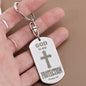 God is My Protection Psalm 91 Engraved Dog Tag Keychain Stainless Steel or 18k Gold-Express Your Love Gifts