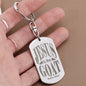 Jesus is the GOAT Matthew 28.18 Engraved Dog Tag Keychain Stainless Steel or 18k Gold-Express Your Love Gifts