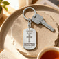 God is My Protection Psalm 91 Engraved Dog Tag Keychain Stainless Steel or 18k Gold-Express Your Love Gifts