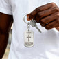God is My Protection Psalm 91 Engraved Dog Tag Keychain Stainless Steel or 18k Gold-Express Your Love Gifts
