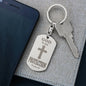 God is My Protection Psalm 91 Engraved Dog Tag Keychain Stainless Steel or 18k Gold-Express Your Love Gifts