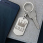 GOAT Greatest of All Time Engraved Dog Tag Keychain Stainless Steel or 18k Gold-Express Your Love Gifts