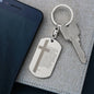 Lord's Prayer Engraved Dog Tag Bible Keychain Stainless Steel or 18k Gold-Express Your Love Gifts