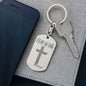 Fear No Evil Psalm 23.4 Engraved Dog Tag Keychain Stainless Steel or 18k Gold-Express Your Love Gifts