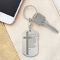 Lord's Prayer Russian Engraved Dog Tag Bible Keychain Stainless Steel or 18k Gold-Express Your Love Gifts