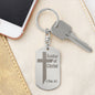 Soldier of Christ 2 Tim 2:3 Engraved Dog Tag Bible Keychain Stainless Steel or 18k Gold-Express Your Love Gifts