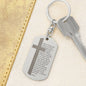 Lords Prayer Spanish Padre Nuestro Engraved Dog Tag Bible Keychain Stainless Steel or 18k Gold-Express Your Love Gifts