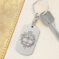 Man of God Cross 1 Timothy 6:11 Engraved Dog Tag Bible Keychain Stainless Steel or 18k Gold-Express Your Love Gifts
