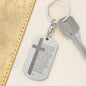 Lord's Prayer Italian Padre Nostro Engraved Dog Tag Bible Keychain Stainless Steel or 18k Gold-Express Your Love Gifts