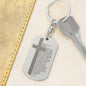 Lord's Prayer German Vater Unser Engraved Dog Tag Bible Keychain Stainless Steel or 18k Gold-Express Your Love Gifts