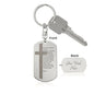 Lord's Prayer Russian Engraved Dog Tag Bible Keychain Stainless Steel or 18k Gold-Express Your Love Gifts