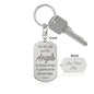 Angels Protect Psalm 91.11 Engraved Dog Tag Keychain Stainless Steel or 18k Gold-Express Your Love Gifts