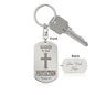 God is My Protection Psalm 91 Engraved Dog Tag Keychain Stainless Steel or 18k Gold-Express Your Love Gifts