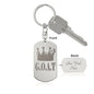 GOAT Greatest of All Time Engraved Dog Tag Keychain Stainless Steel or 18k Gold-Express Your Love Gifts