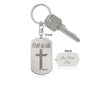 Fear No Evil Psalm 23.4 Engraved Dog Tag Keychain Stainless Steel or 18k Gold-Express Your Love Gifts