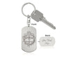 Man of God Cross 1 Timothy 6:11 Engraved Dog Tag Bible Keychain Stainless Steel or 18k Gold-Express Your Love Gifts