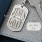 Jesus is the GOAT Matthew 28.18 Engraved Dog Tag Keychain Stainless Steel or 18k Gold-Express Your Love Gifts