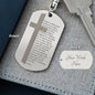 Lords Prayer Spanish Padre Nuestro Engraved Dog Tag Bible Keychain Stainless Steel or 18k Gold-Express Your Love Gifts