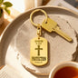 God is My Protection Psalm 91 Engraved Dog Tag Keychain Stainless Steel or 18k Gold-Express Your Love Gifts