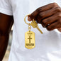 God is My Protection Psalm 91 Engraved Dog Tag Keychain Stainless Steel or 18k Gold-Express Your Love Gifts