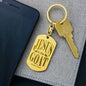 Jesus is the GOAT Matthew 28.18 Engraved Dog Tag Keychain Stainless Steel or 18k Gold-Express Your Love Gifts