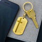 Lord's Prayer French Notre Père Dogtag Engraved Dog Tag Bible Keychain Stainless Steel or 18k Gold-Express Your Love Gifts