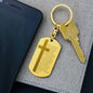 Lords Prayer Spanish Padre Nuestro Engraved Dog Tag Bible Keychain Stainless Steel or 18k Gold-Express Your Love Gifts