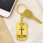 God is My Protection Psalm 91 Engraved Dog Tag Keychain Stainless Steel or 18k Gold-Express Your Love Gifts